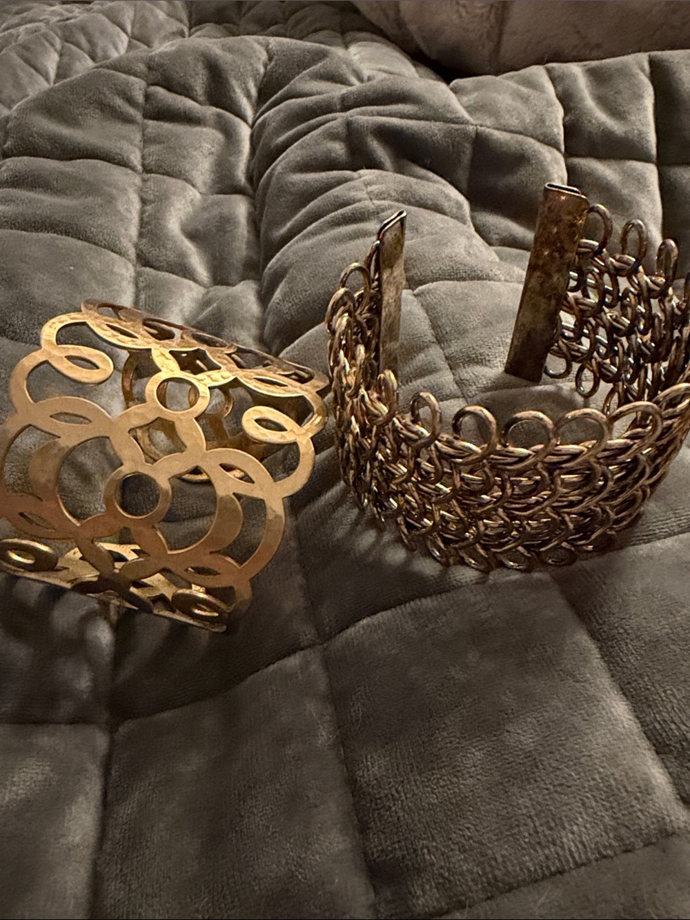 Gold-Tone Decorative Cuff Bracelet - Women Accessories